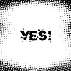 Poster - Square black and white frame with halftone effect