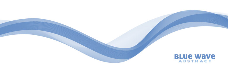 Leinwandbilder - Abstract blue transparent wave by thin lines