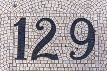 Number One Hundred And Twenty Nine In Mosaic Floor