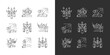 Bible narratives linear icons set for dark, light mode. Legends from Old and New Testament. Religious stories. Thin line symbols for night, day theme. Isolated illustrations. Editable stroke