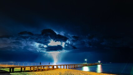 Wall Mural - Bay Lightning Storms