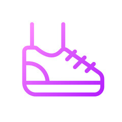 Poster - Sneaker pixel perfect gradient linear ui icon. Sport footwear. Running and jogging. Active lifestyle. Line color user interface symbol. Modern style pictogram. Vector isolated outline illustration