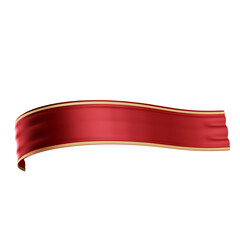 Wall Mural - 3d rendering red ribbon for composition
