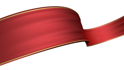 Wall Mural - 3d rendering red ribbon for composition