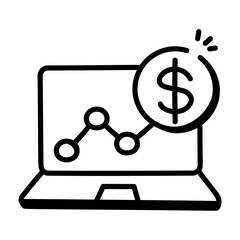 Canvas Print - modern hand drawn icon of financial infographics