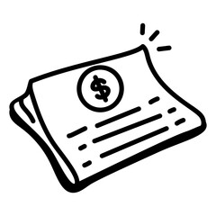 Sticker - Check out line icon of financial statement 