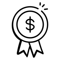 Poster - An editable doodle icon of business reward 