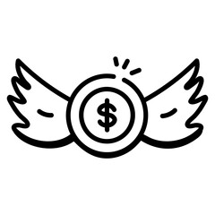 Canvas Print - A handy doodle icon of angel investment  