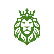 King Lion Leaf Luxury Logo Icon Template