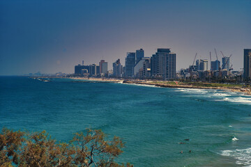Fototapete - Beautiful Views of Tel Aviv Yafo, Israel