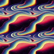 © Bisams - Psychedelic trippy retro cosmic seamless pattern. Abstract futuristic background. 3D illustration.
