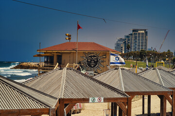 Fototapete - Beautiful Views of Tel Aviv Yafo, Israel