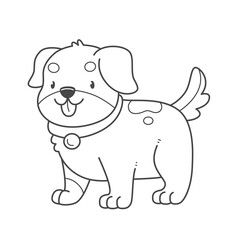 Wall Mural - Cute puppy baby coloring page. Dog coloring book. Black and white illustration.