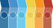 Colorful timeline, infographic for six positions, isolated