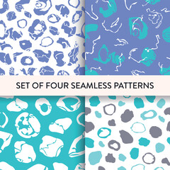 Sticker - Hand drawn stones, cracked shapes pattern set.