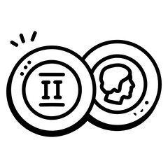 Sticker - Coins collection doodle icon is up for premium use 