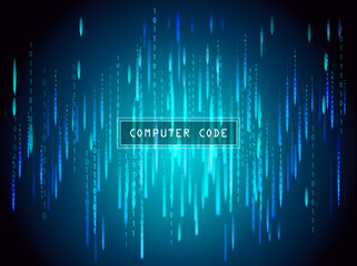 Wall Mural - computer code blue text