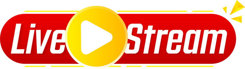 Aufkleber - Live streaming banner sign. Online translation icon. Internet stream button line design
