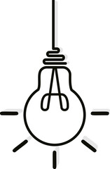 Poster - Bulb light vector icon. Lighting Electric lamp. Electricity, shine. Light Bulb icon vector, isolated on background. Bulb light icon. Idea sign, solution