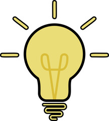 Poster - Lamp icons set. Idea lamp icon collection. Flat style