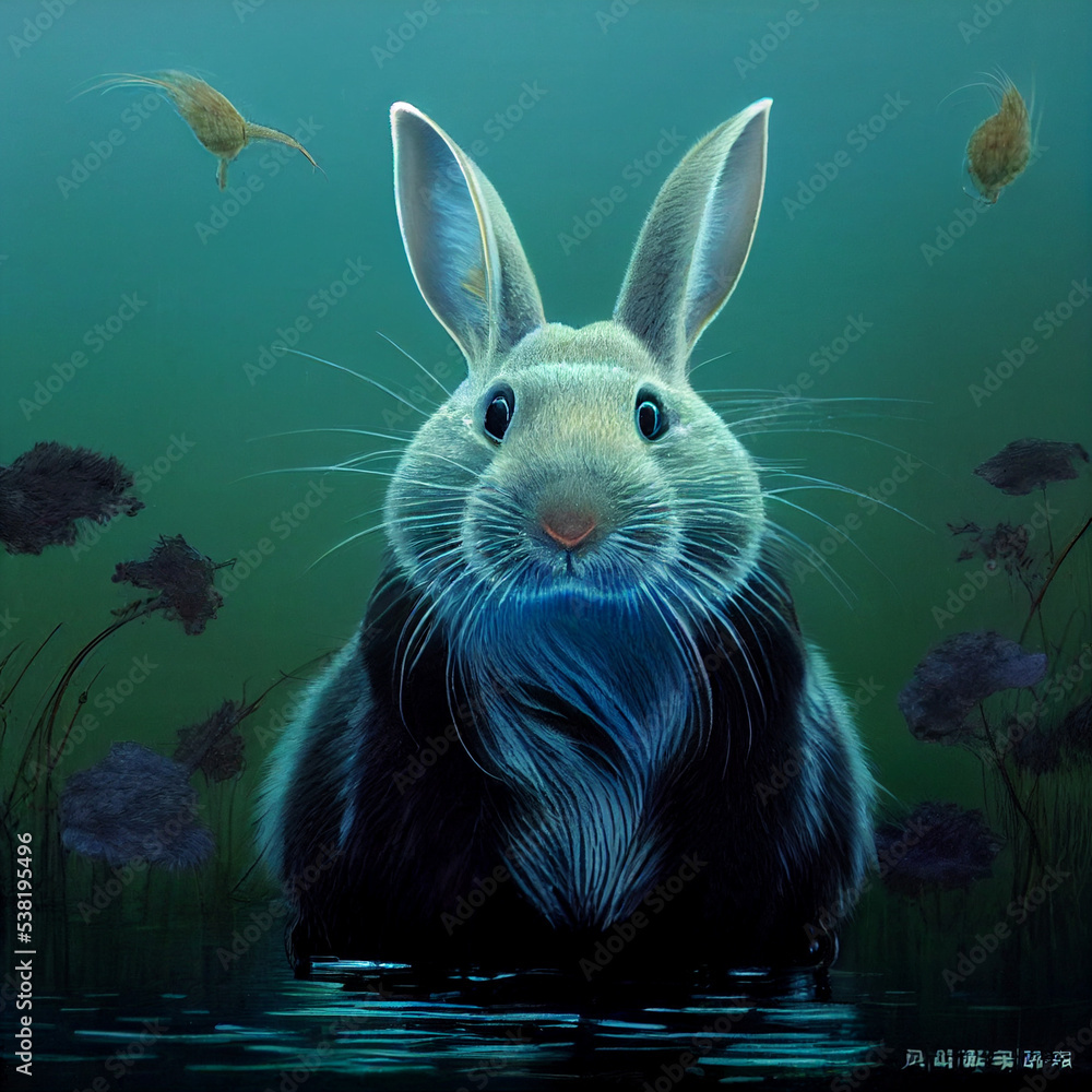 White chinese tradittional water rabbit, New Year Symbol 2023 Stock ...