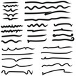 © Edin - Handmade Collection Set Of Underline Vector . Doodle Style Different Shapes