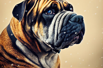 Wall Mural - Bullmastiff dog in the great outdoors