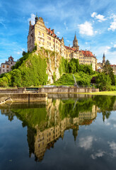 Wall Mural - Sigmaringen castle on rock top over Danube River, Schwarzwald, Germany