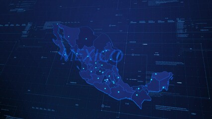 visualization of the map in the virtual space head-up display, mexico