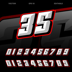 Wall Mural - Racing number graphics