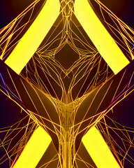 yellow electric stars tech abstract pattern