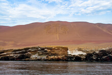 The Paracas Candelabra, Is A Famous Geoglyph, Located On The North Coast Of The Paracas Peninsula, In The Province Of Pisco, Within The Department Of Ica, In Peru.