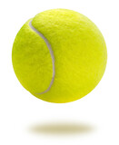 Fototapeta Sport - Tennis ball isolated on white background, Yellow Tennis ball sports equipment on white With work path.