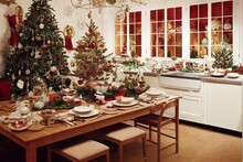 Kitchen At Christmas Holiday Season
