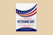 Happy Memorial Day poster with text and american flag gradient. Vector template for National American holiday event. happy veterans day, 11th november vertical layout flyer design. space for photo. 