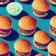 seamless hamburger texture repeating food illustration digital art decoration tileable background
pattern wallpaper eat dine health calories cafe snack 2d delicious
