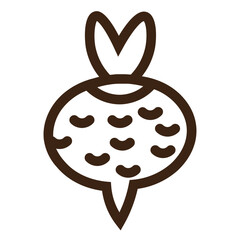 Poster - beetroot food plant turnip outline icon