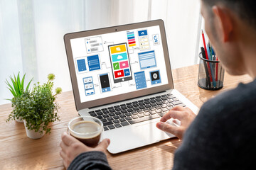 UX UI design process for modish mobile application and website . Creative prototype of wireframe for professional app developer .