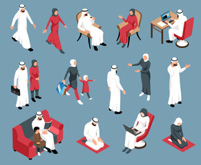 Isometric Muslim Family Set