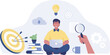 © yellow_man - advisor or expertise, online presentation or conference call, strategy and analysis. png illustration