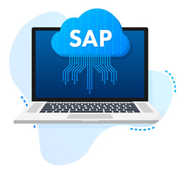 Wall Mural - sap business process automation software. cloud software. vector stock illustration.