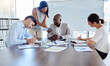 © Anela R/peopleimages.com - Planning, project management or tablet review with business people in meeting for marketing strategy, documents or research. Mentor, analytics or teamwork with leader working on data on future growth