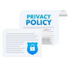 Canvas Print - Privacy Policy. Data protection. Cyber Security. Vector stock illustration.