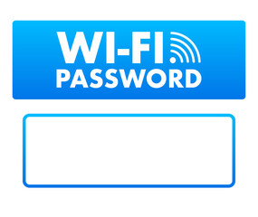 Canvas Print - Free WiFi Password Symbol Sign. Vector stock illustration.