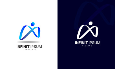 infinity i logo abstract minimalist