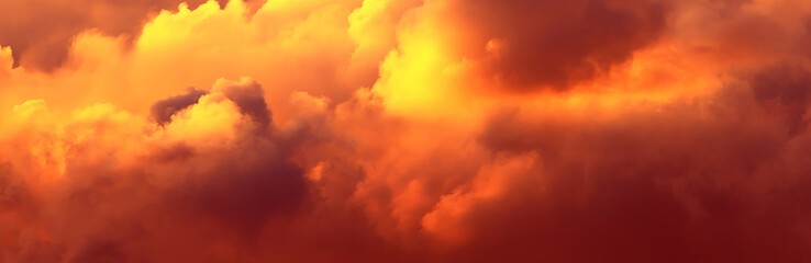 Wall Mural - sunset background cumulus clouds abstract