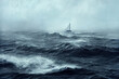 boat in stormy sea
