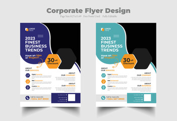 Corporate Business Flyer Corporate Flyer Template Geometric shape Flyer Circle Abstract Colorful concepts