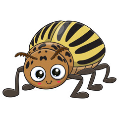 Wall Mural - vector illustration of cute colorado potato beetle cartoon.