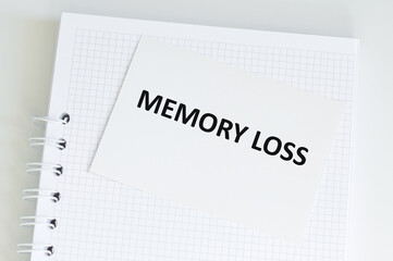 Wall Mural - MEMORY LOSS text in card, medical concept.